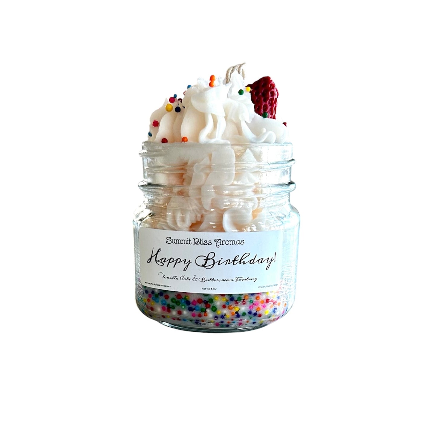 Happy Birthday Celebration Whipped Sprinkles Candle