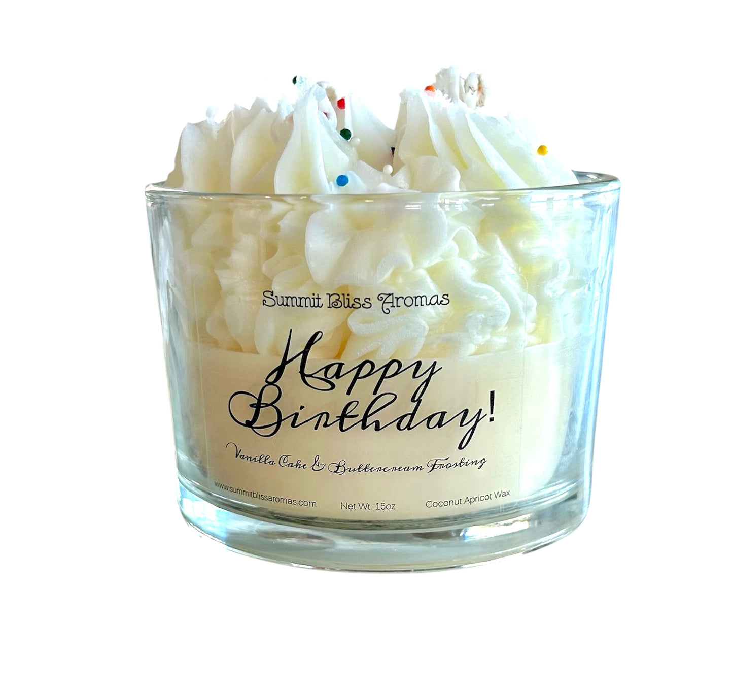Happy Birthday Celebration Whipped Sprinkles Candle
