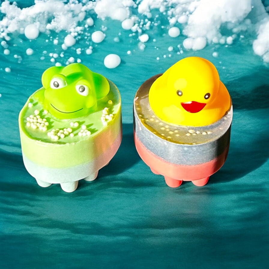 Flamingo, Frog or Duck Massage Soap Bar - Handmade with Shea Butter & Olive Oil