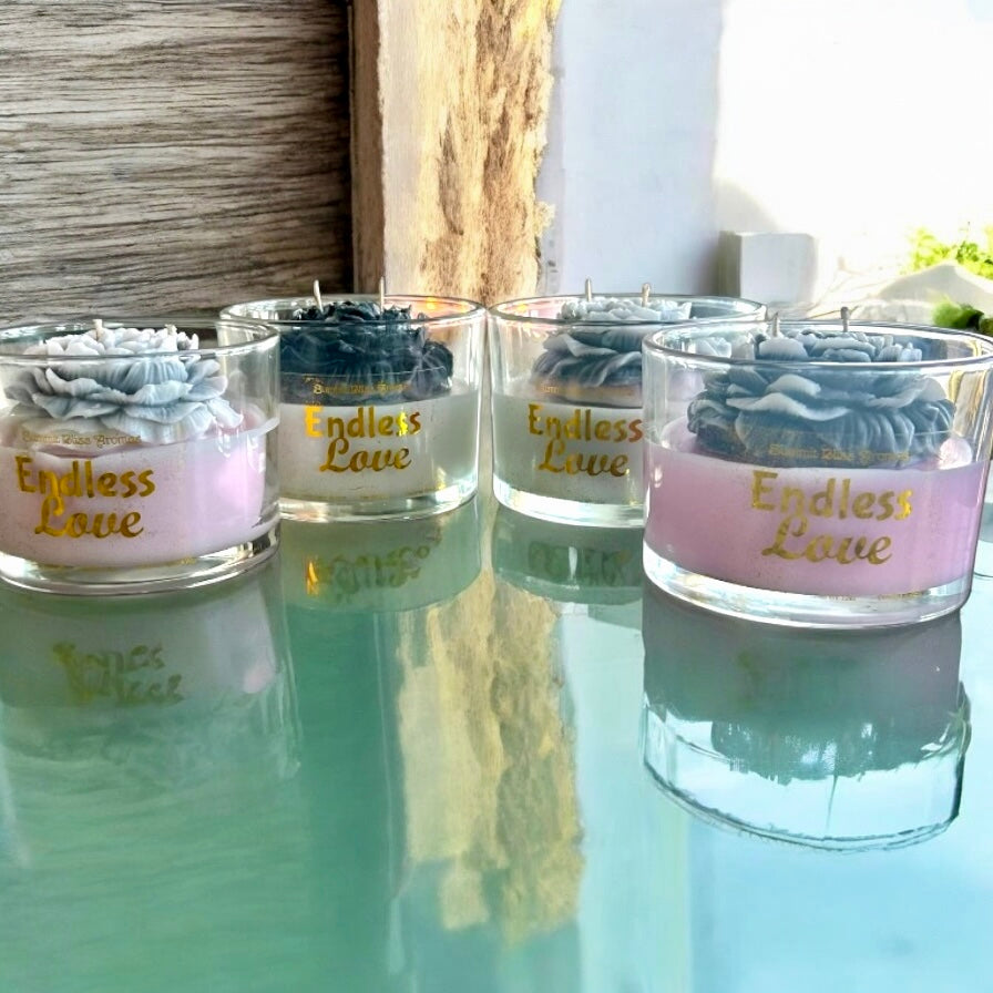 Endless Love - Wedding Ceremony Centrepiece | Modern Candle - Blissful Creations Peony