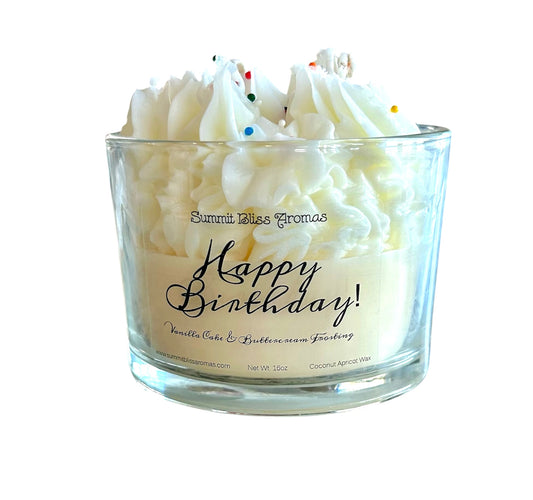 Happy Birthday Celebration Whipped Sprinkles Candle