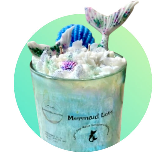 Whimsical Whipped Mermaid Inspired Candle bringing the magic of the sea into your home.