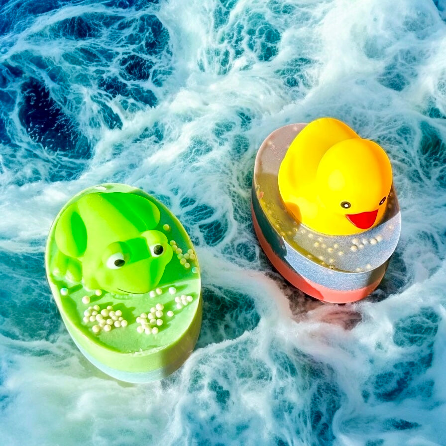 Flamingo, Frog or Duck Massage Soap Bar - Handmade with Shea Butter & Olive Oil
